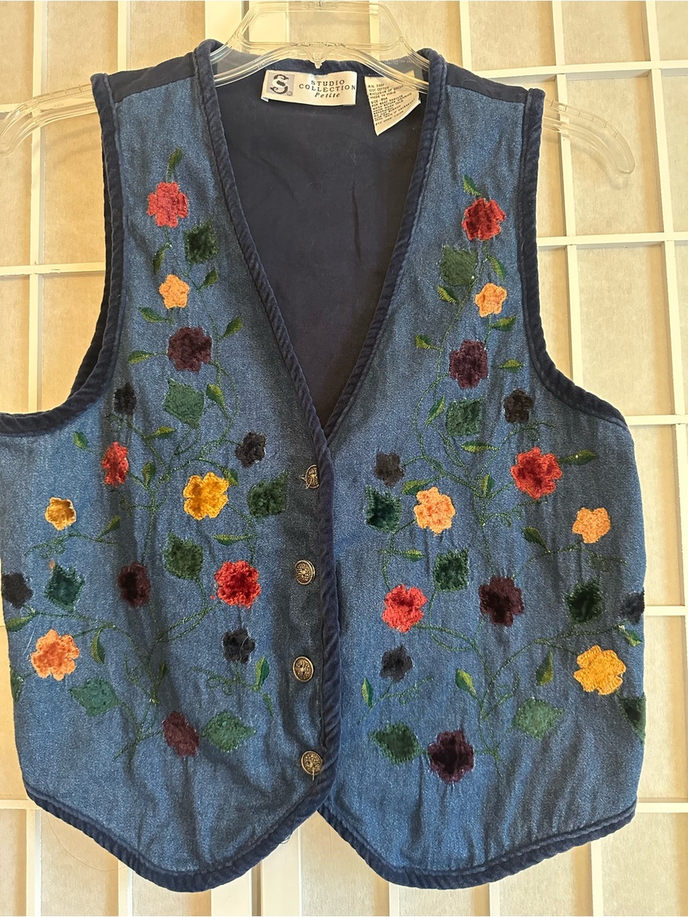 100% Cotton Embroidered Vintage Teacher Vest